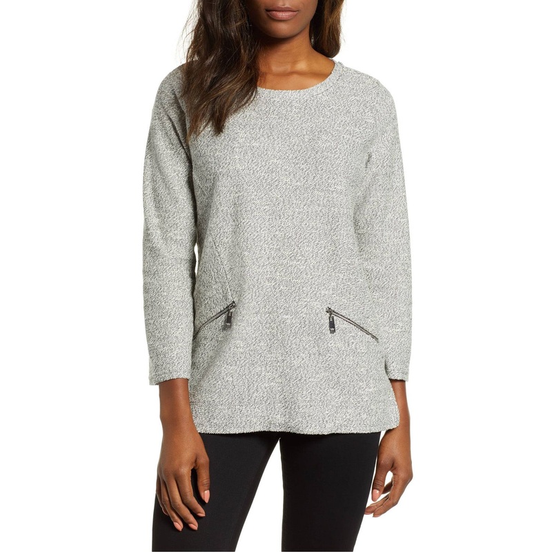 Zippy Pocket Tailored Detail Marled Knit Slub Cotton Sweater – Winter Sweater and Outwear Sweater price|S
