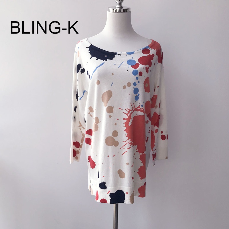100%Organic Cotton Colorful Boat Neck Drop Shoulder Printed Designer Pullover Sweater for Women – Printing Sweater and Pullover Sweater price|S