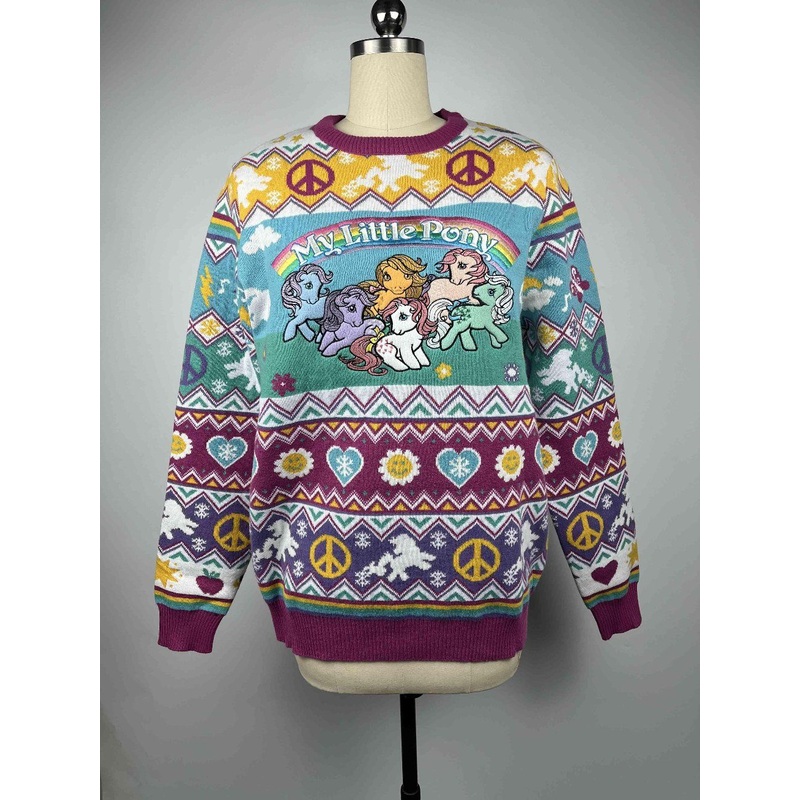 2022 Christmas Unisex My Little Pony Emb Cartoon Patterned Jacquard Knitted Pullover Sweater – Chirstmas Sweater and Christmas Pullover price|S