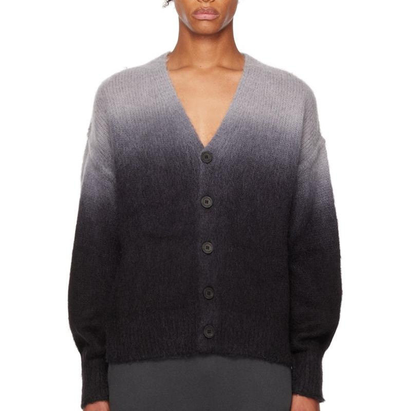 Custom High Quality Mohair Stitching Gradient Color Cardigan Men Loose Jacket Sweatshirt Men Single-Breasted V-Neck Men Sweater – Mens Sweater and Striped Sweater price|S, S/M/L/Customized Size