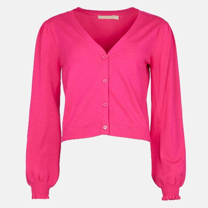 Fashion Clothes Balloon Sleeve V-Neck Women Cardigan Sweater Knitted Apparel – Cardigan and Sweater price|S