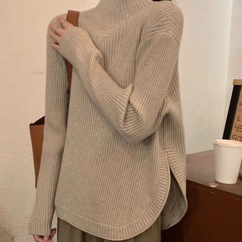 Fashion Designer Wool Women Sweater Turtleneck Rib Knitted Pullover – Women Clothing and Knitwear price|S