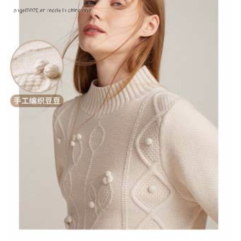 Fashion Ladies Knitted Pullover with Wool Cotton Sweaters – Clothes and Fashion price|S