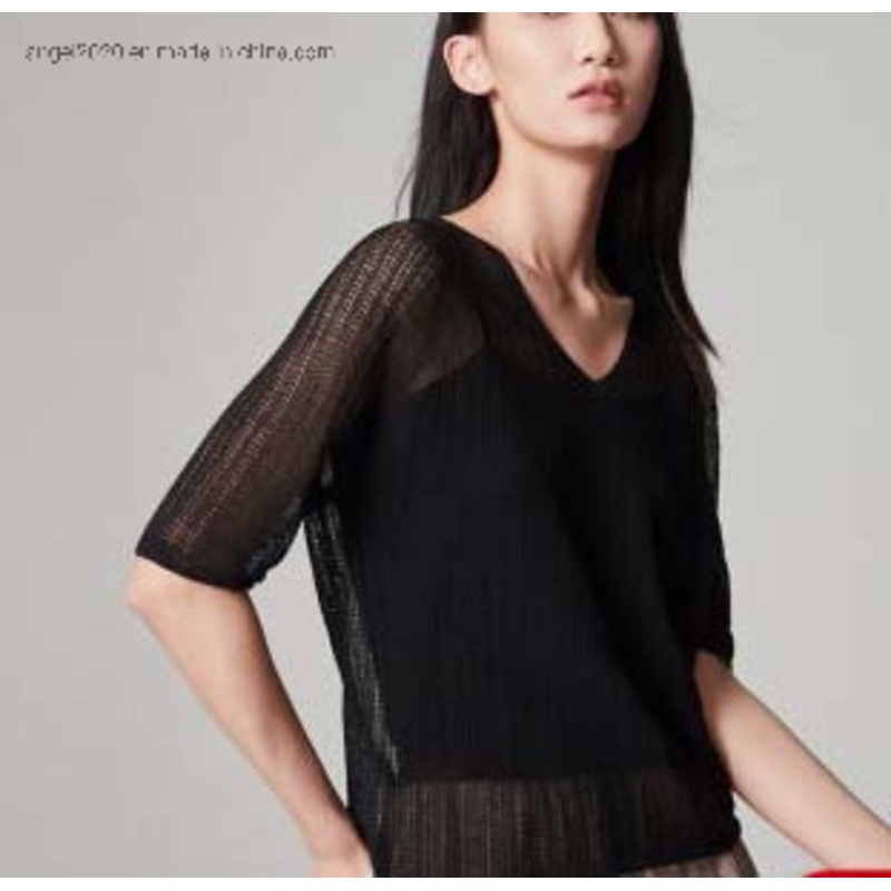 Fashion Ladies Knitted Tops with Rayon Nylon Sweaters – Clothes and Fashion price|S