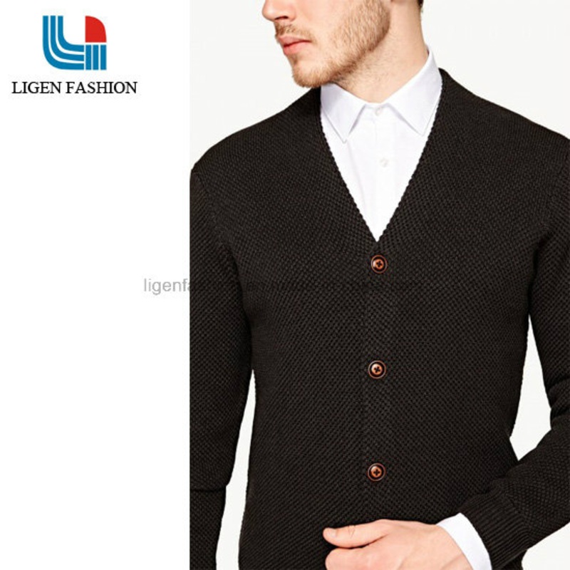 Men Spring Autumn V Neck Business / Casual Black Cardigan Sweater – Men Sweater and Business Sweater price|S