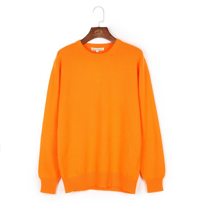 Mens Cashmere Classic Orange Crew Neck Pullover – Cashmere Sweater and Men Sweater price