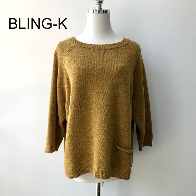 Round Neck Knitted Pullover Sweater with Buttons and Pocket Spring Apparel – Women Sweater and Knitwear price|S