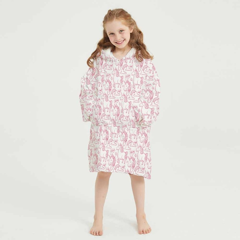 Sherpa Unicorn Hooded Fleece Blanket Oversized Cuddle Crew Reversible Blanket Hoodie with Sleeves – Cuddle Blanket Hoodie and Cuddle Crew Blanket Hoodie price|S