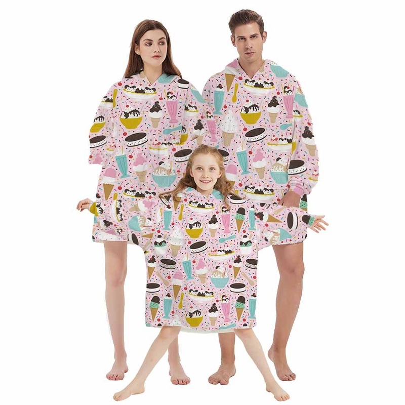 Wholesale Cute Black Bear Hooded Sweatshirt Blanket in One Like Custom Oversized Long Sherpa Hoodie with Avocado Printing for Adult – Bear Blanket Hoodie and Bear Hoodie Blanket price|S