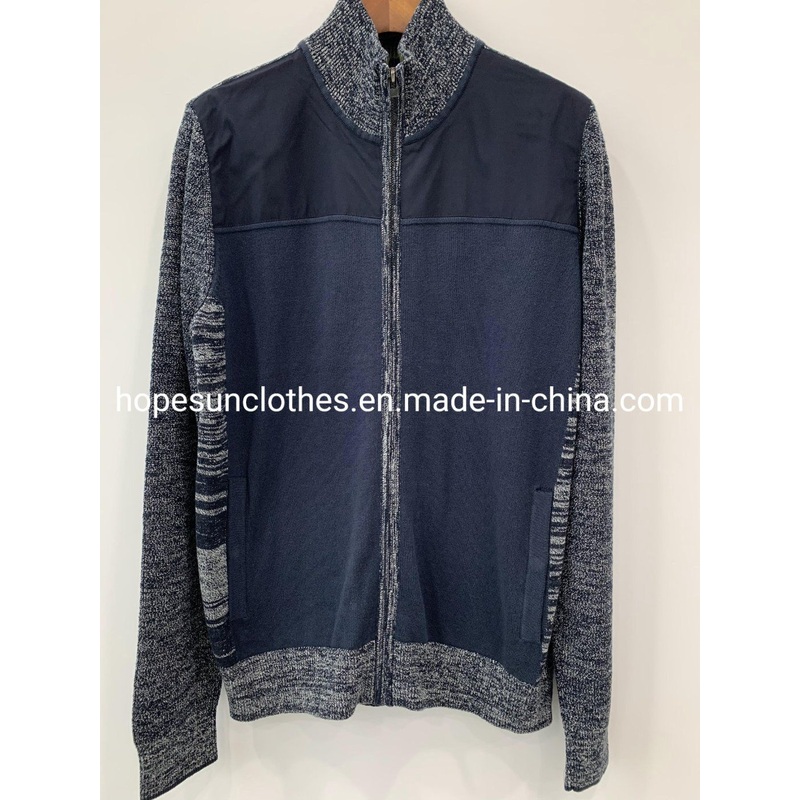 Wholesaler Manufacturer Men High Stand Collar Pocket Cardigan Patch Work Winter Coat – Jumper and Sudaderas price|S