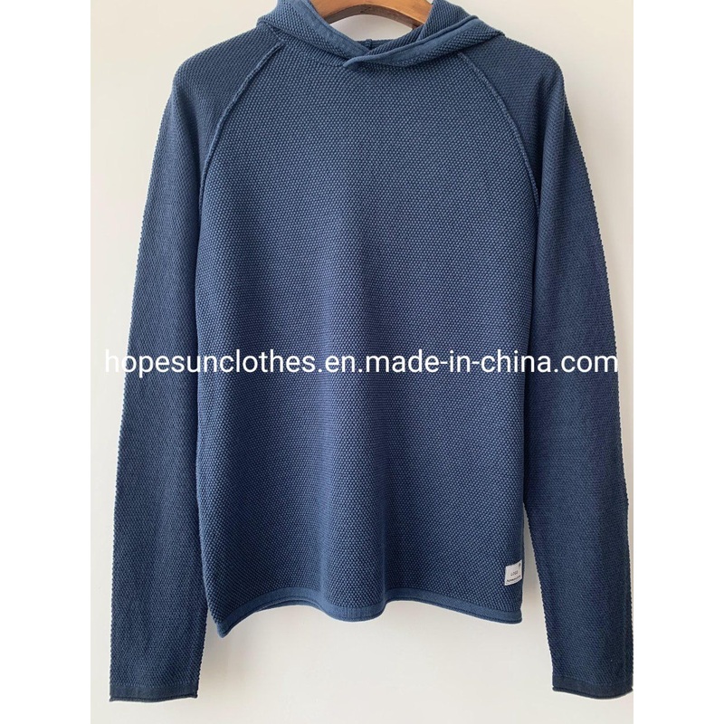 Wholesaler Manufacturer Men Hooded Jacquard Raglan Sleeve Crewneck Pullover Knitwear Sweater – Sweater and Knitwear price|S