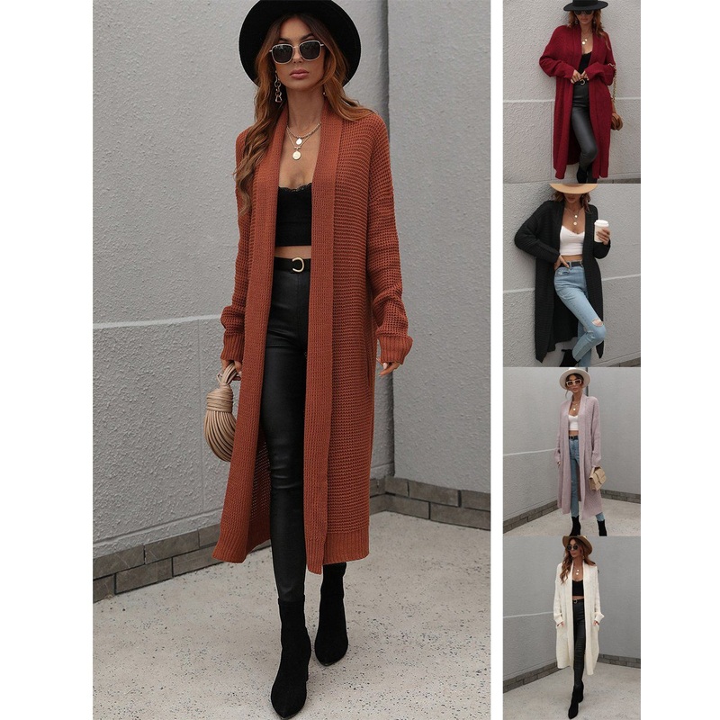 Winter Women Knitted Sweater Famale Clothing Ladies Warn Woman Loose Casual Solid Color Woman Long Cardigan – Woman Sweaters and Long Sweater price|S