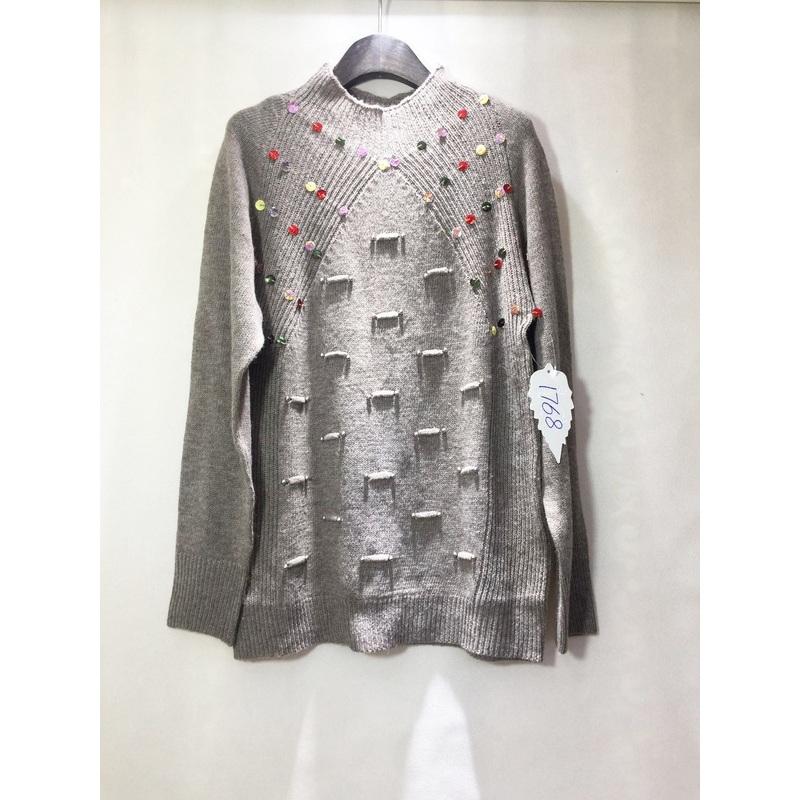 Women Pullover Knitted Winter Ladies Round Neck Knitwear Long Sleeve Jacquard Knitted Sweater Pullover – Knitted Pullovers and Women Lightweight Sweaters price|S