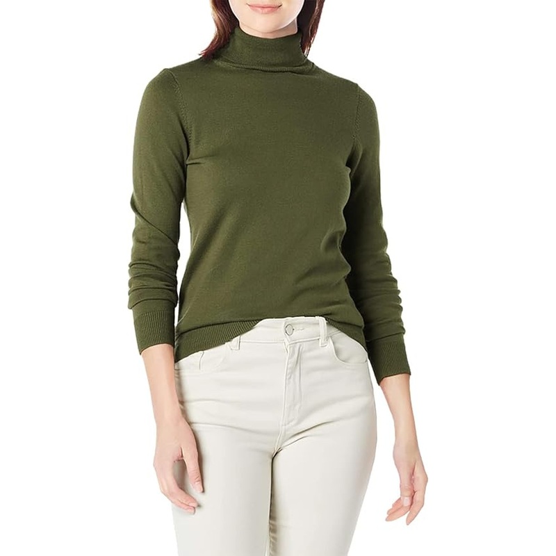 Womens Classic-Fit Lightweight Long-Sleeve Turtleneck Jumper – Knitwear Pullover and Soft Warm price|M
