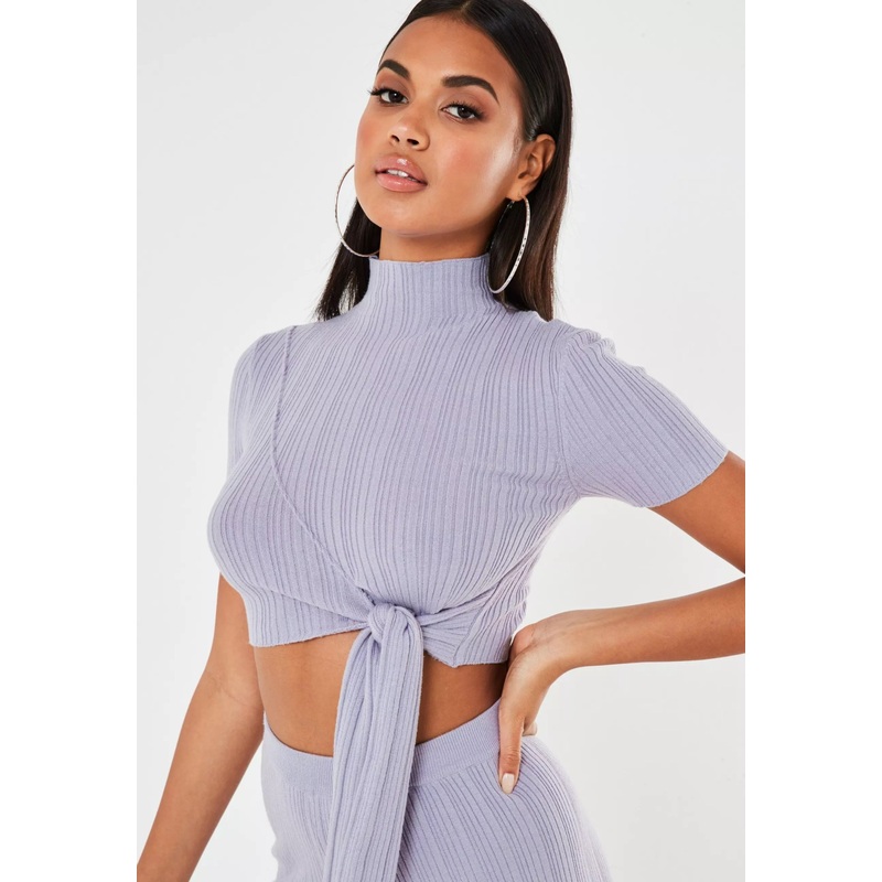 Womens Fashion Sweater Set Rib High Neck Knitted Crop Top Clothes – Dress and Clothing price|S