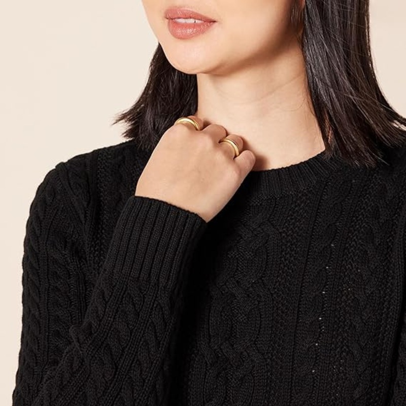 Womens Fisherman Cable Long-Sleeved Crewneck Sweater (Available in Plus Size) – Knitwear Pullover and Soft Warm price