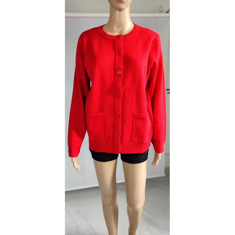 Womens Long Sleeve Loose Knit Button Down Wool Cardigan Sweater Coat with Pockets – Women Fashion and Women Clothes price|S