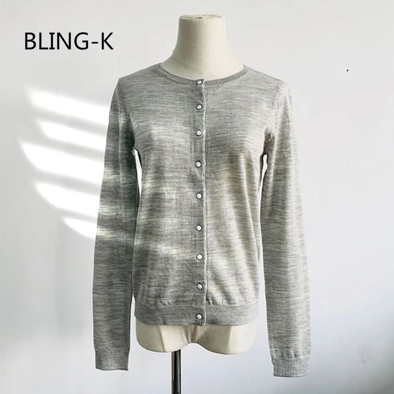 100% Wool Grey Cardigan Sweater for Women Long Sleeve Button Open Front – Jumper and Women Sweater price|S