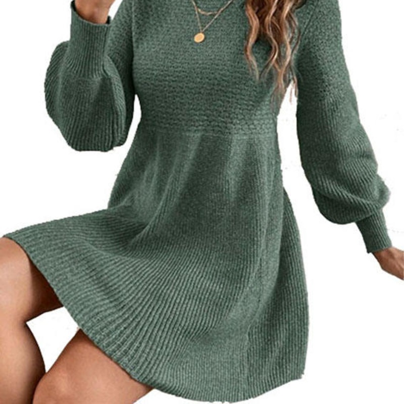 2023 Fall New Arrivals Sleeve Knitted Sweater Dress Women Clothing Knitwear – Wool Dress and Sweater Dress price|S, Customized