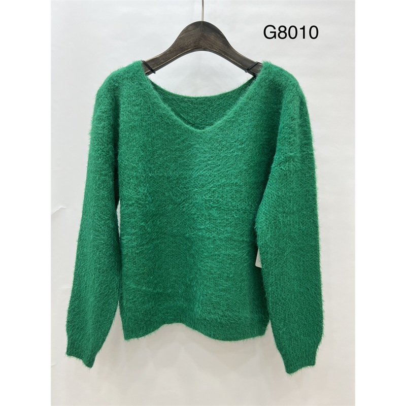 Autumn Women Loose Knitted Sweater V-Neck Pullover Tops Plain Knit Cashmere Sweaters – Sweater Top and Sweater price|S