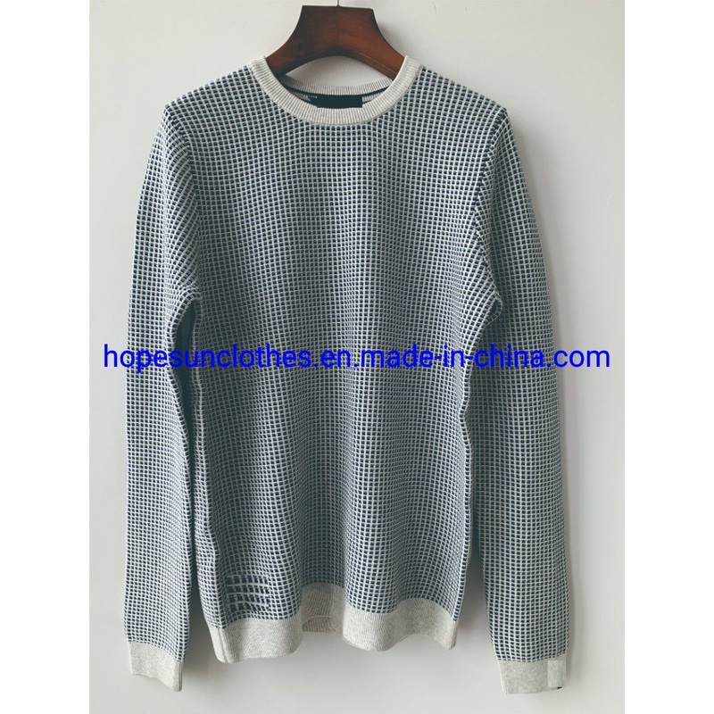 China Factory Man Jacquard Crew Neck Cotton Pullover Knitwear Sweater – Sweater and Knitwear price|S