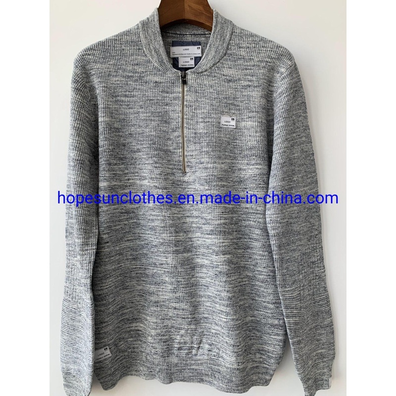 China Factory Men Jacquard Stand Collar Zipper Cotton Cardigan Knitwear Sweater – Sweater and Knitwear price|S