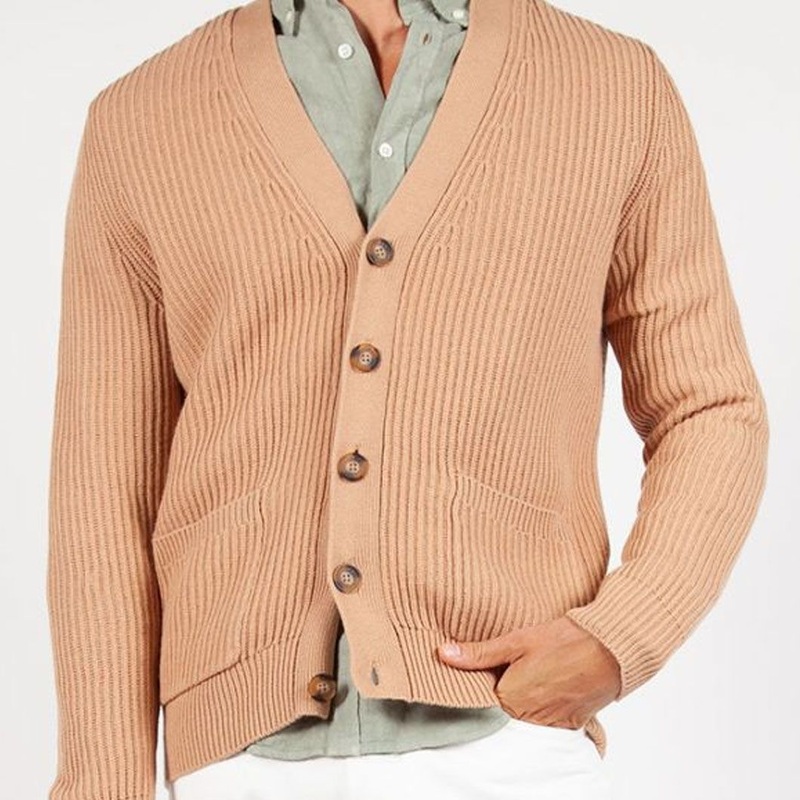 Classical V-Neck Cotton Knitted Cardigan Sweater for Men – Knitwear and Men Clothing price|S