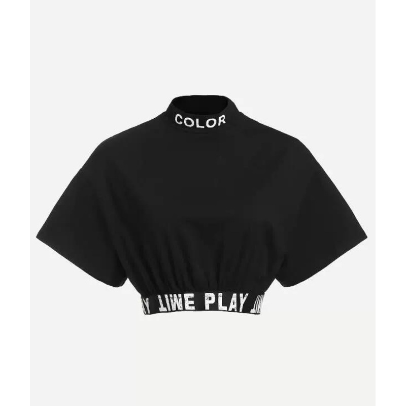 Custom Made Fashion Spring Autumn Winter High Neck Black Short Sleeve Women Crop Tops – Women and Leisure price|S