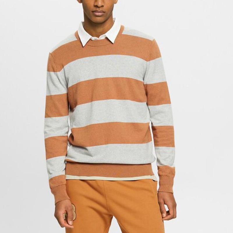 Custom New Models Fashion Striped Men Pullover Patchwork Crew Neck Sweater for Men Knit Pullover Top Mens Sweater – Striped Sweater and Customized Factory Sweaters price|S, S/M/L/Customized Size