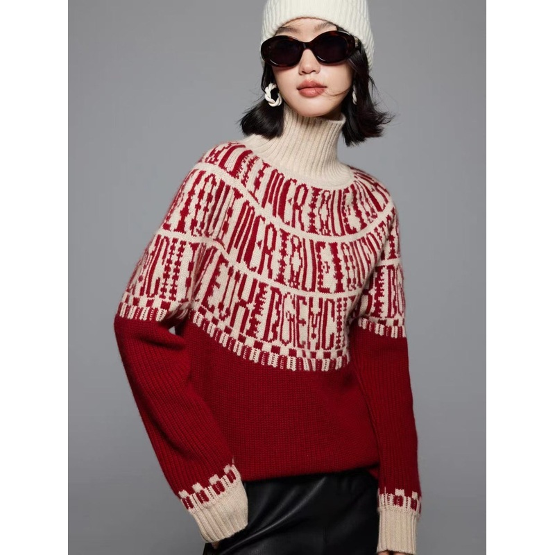 Customizable Thicken Autumn Winter Long Sleeve New Pattern Turtleneck Womens Pure Cashmere Sweater Knitted Top Pullover Fashion Ladys Clothing – Light Beige and Black price|S-XXXL,Customizable