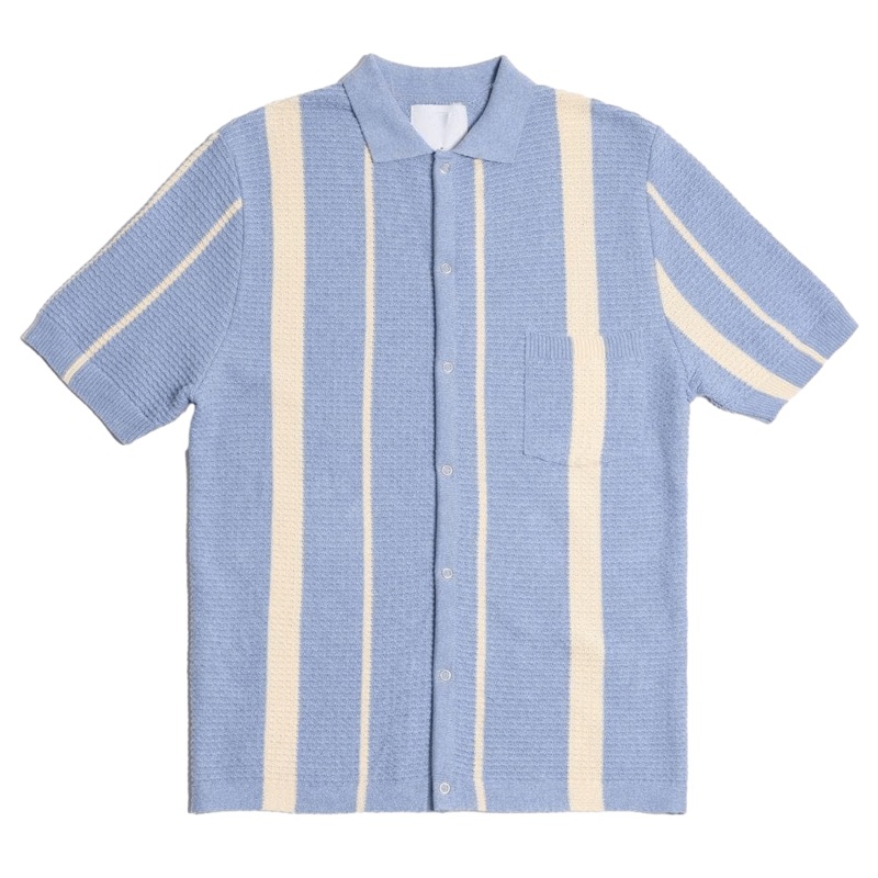 Fashion Custom Polo Shirt Striped Jumper Casual Thin Mens Knit Short-Sleeved Pullover T-Shirt – Custom Mens Polo Shirts and Wholesale Mens Pullover price|S, S/M/L/Customized Size