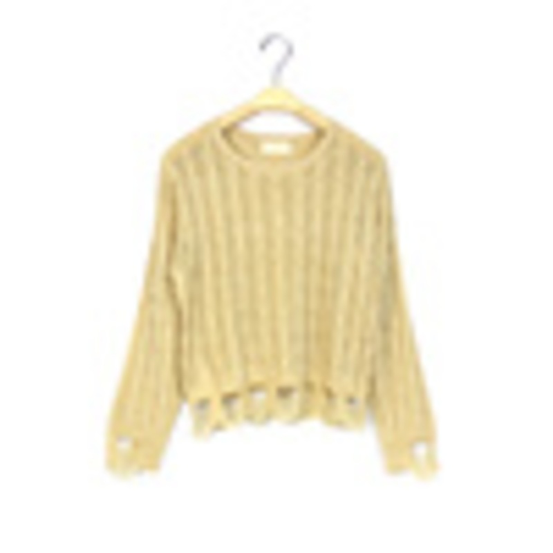 New Arrivals Spring Round Neck Hollow out Loose Crochet Long Sleeve Jumper Knit Ladies Pullover Sweater – Loose Knitted Sweaters and Turtleneck Oversized Sweaters price|S