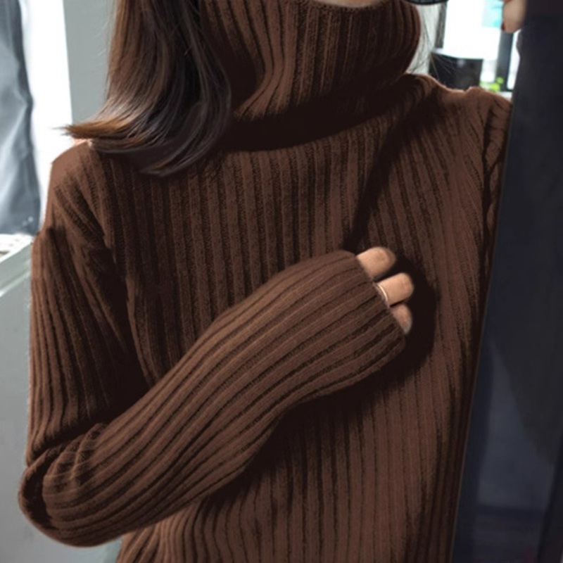 OEM Pile Collar Classic Style Knitted Tight Slimming Soft Fashion Women Sweater – White and Black price|S-XXXL,Customizable