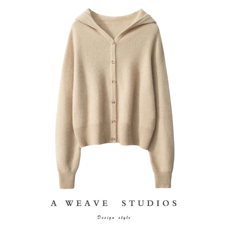 OEM Spring Autumn Long Sleeve New Pattern Womens Cashmere Sweater Knitted Top Fashion Ladys Cardigan – Light Beige and Black price|S-XXXL,Customizable