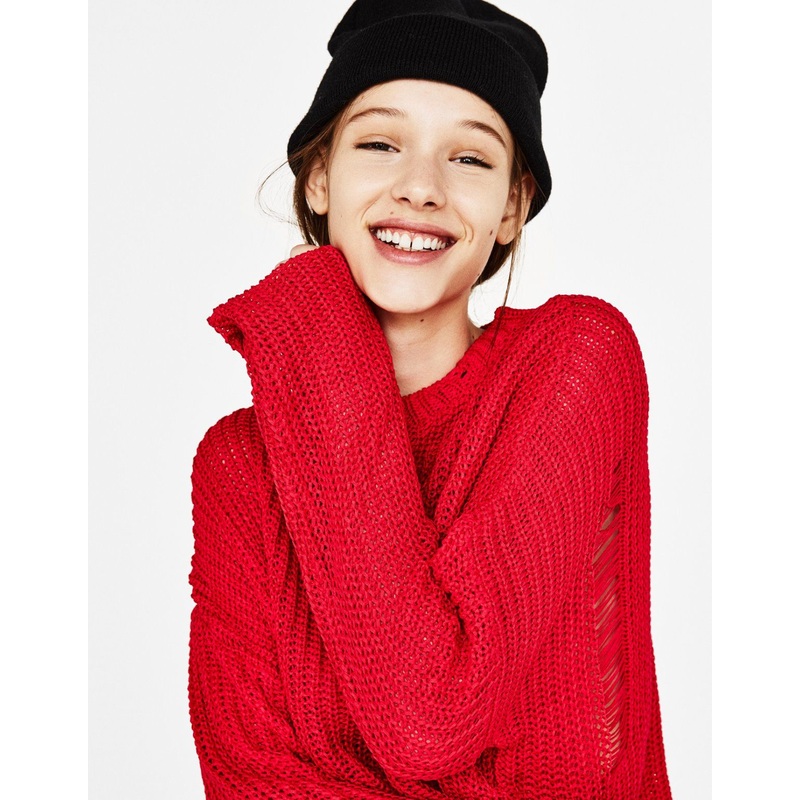 Ribbed Knit Crop Sweater with a High Collar and Long Sleeves – Jumper and Sweater price|S