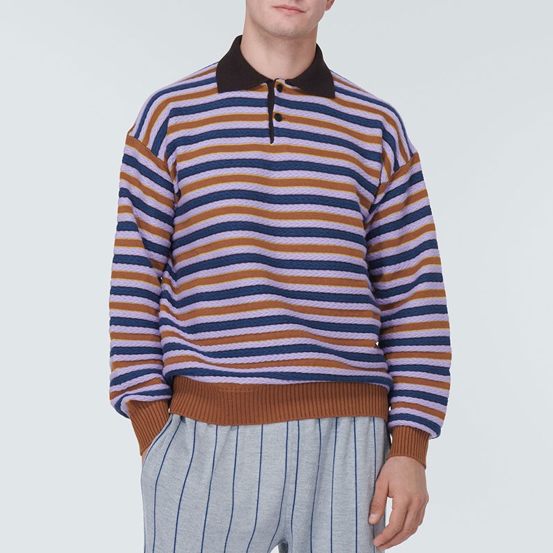 Trendy Casual Crew Neck Striped Knit Winter Pullover Mens Sweater – Mens Sweater and Striped Sweater price|S, S/M/L/Customized Size