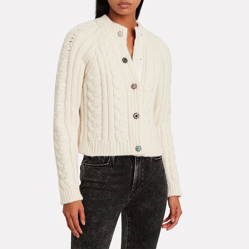 Womens Clothing Wool-Blend Cable Custom Cardigan Sweater – Women and Oversized Cardigan price|S