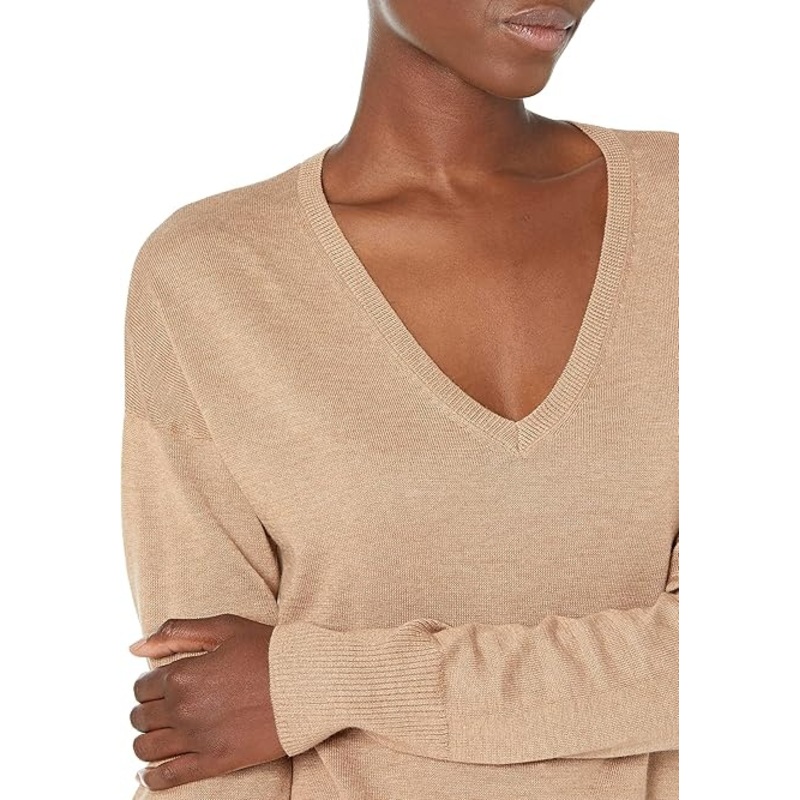 Womens Lightweight Long-Sleeved V-Neck Tunic Sweater (Available in Plus Size) – Knitwear Pullover and Soft Warm price