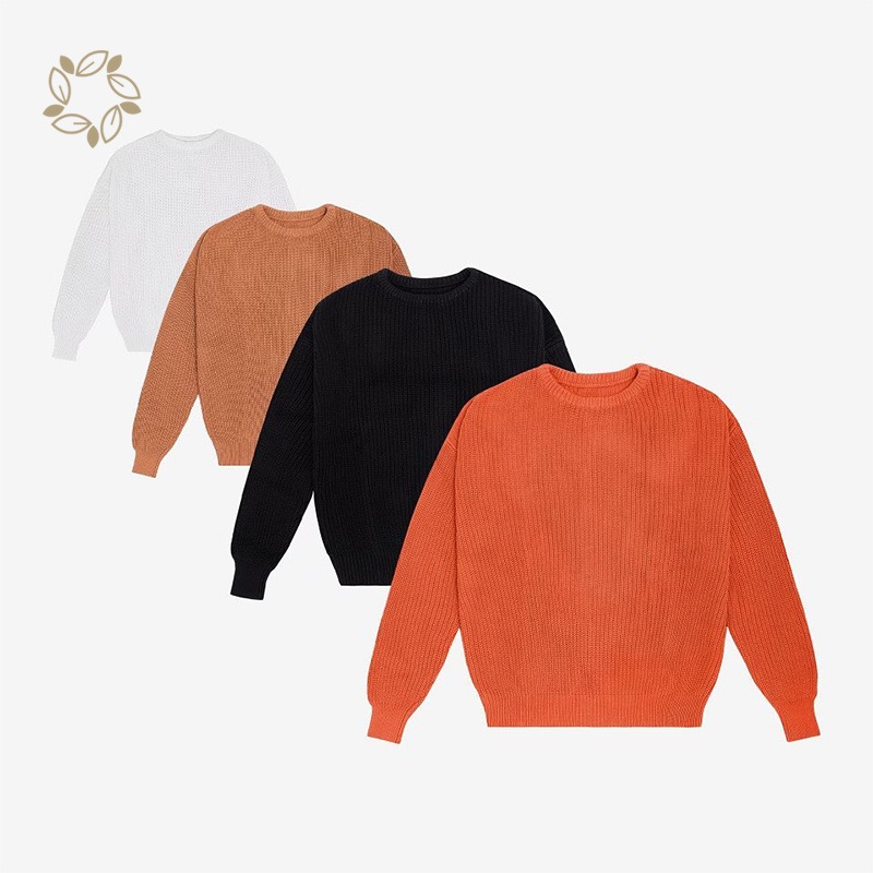 100% Organic Cotton Chunky Rib Knit Jumper Eco Friendly Basic Knit Oversized Sweater Sustainable Men Knitwear – Sweater and Knit Crewneck price|S