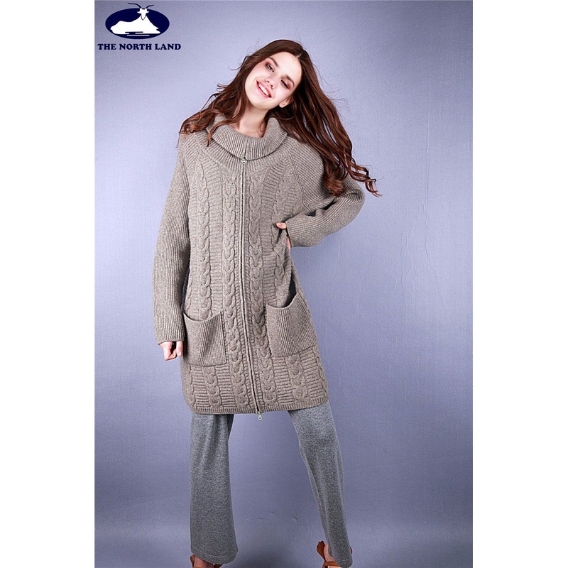 Cashmere Loose Neck Cable Cardigna with Zipper & Pockets – Sweater and Cashmere Sweater price|L
