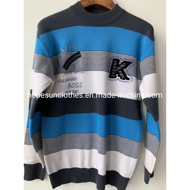 China Factory Men Bronzing Printing Embroidery Striped Pullover Knitwear Sweater – Sweatshirts and Sweaters price|S