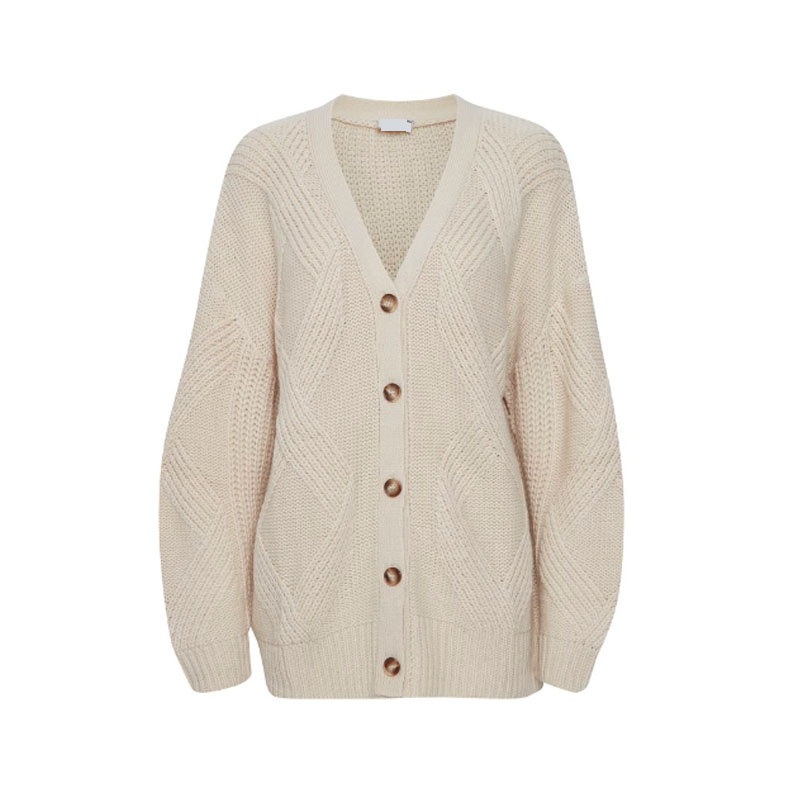 Classical Solid Color Polyacrylic Sweater Loose Fit Long Sleeve Wool knitting Cardigan – Sweater and Cardigan Sweater price|S