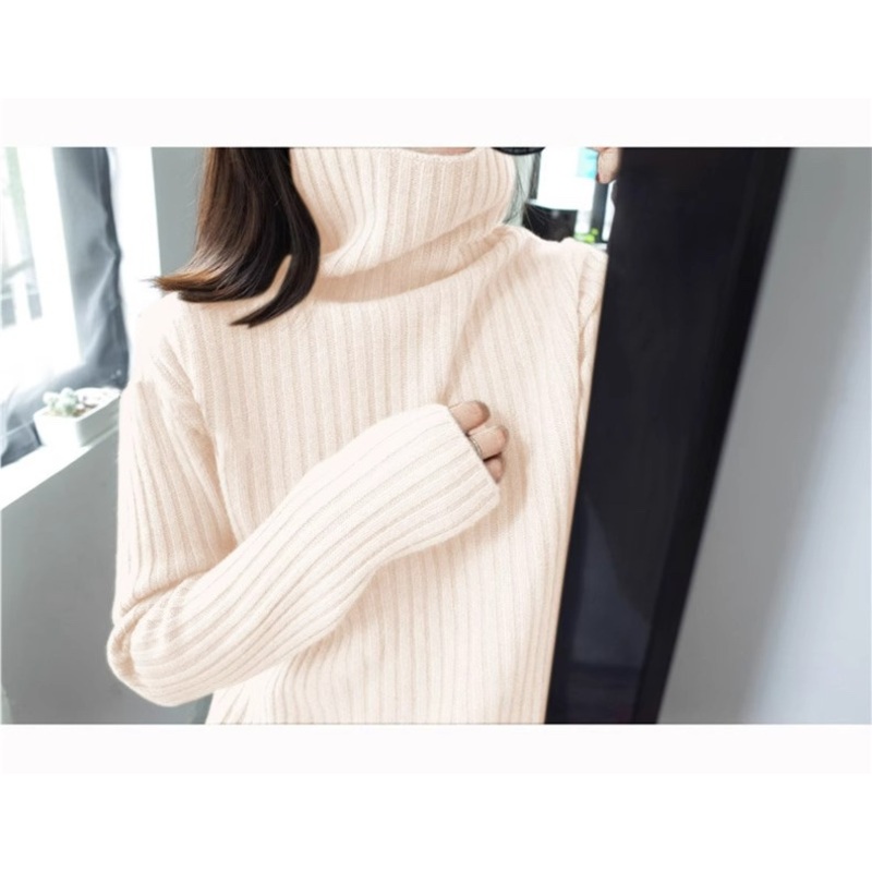 Ladys Turtleneck Stripes Knitted Long Sleeve Fashion Women Pullover – White and Black price|S-XXXL,Customizable
