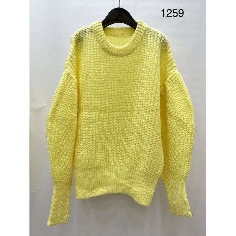 New Puff Sleeve Casual Collar Shirt Loose Knitted Short Pullover for Womens Sweater – Knitted Pullovers and Women Lightweight Sweaters price|S