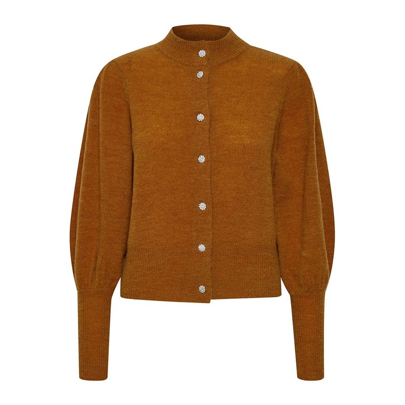 Roasted Pecan Stand-up Collar Knitted Cardigan Sweater for Fall and Winter – Knitted Cardigan Sweater and Knitting Sweater price|S