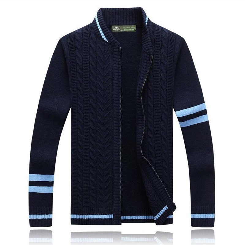 Spring Autumn Men Stand Collar Patchwork Knitted Jacket Sweater Cardigan – Men Autumn Winter Sweater Top and Wool Sweater Cardigan price|S, M, L, XL, 2XL, 3XL
