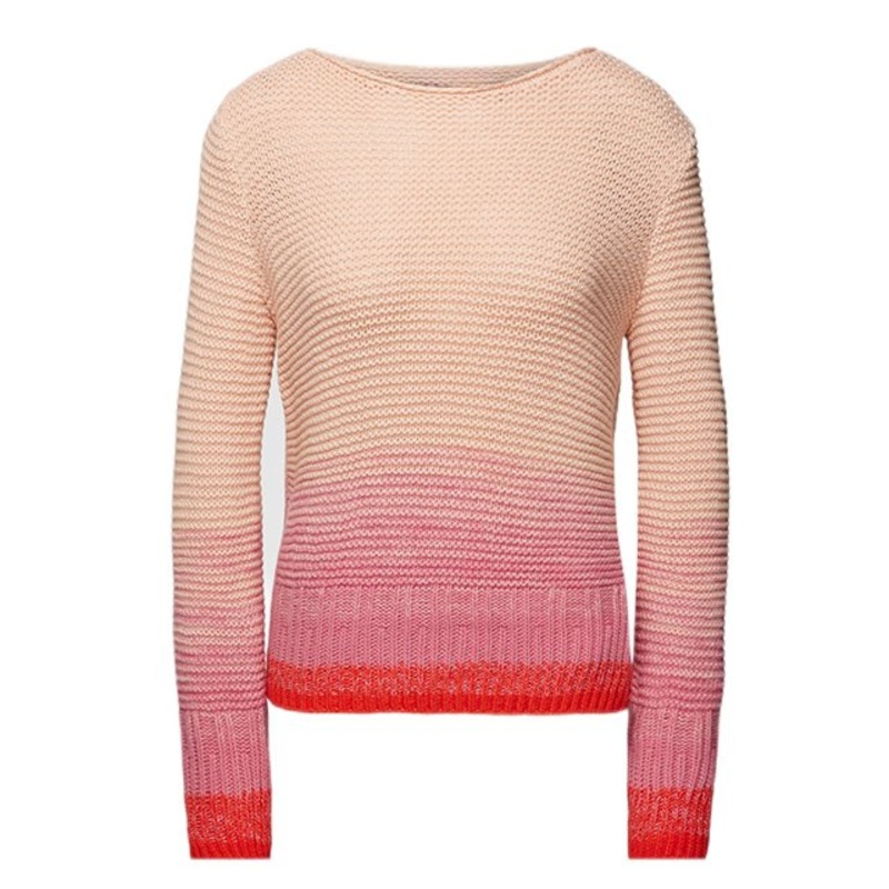 Sweater Manufacturer Gradient Pink Patchwork Women Knitwear Coarse Knit Slim Fit Women Pullovers Round Neck Women Sweater – Ladies Sweater and Striped Sweater price|S, S/M/L/Customized Size