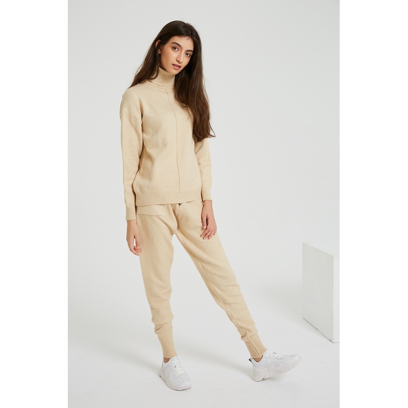 Winter Women Knitted Turtleneck Set Pullover Jumper Loose Tops Sweater – Women Clothes and Clothing price|S