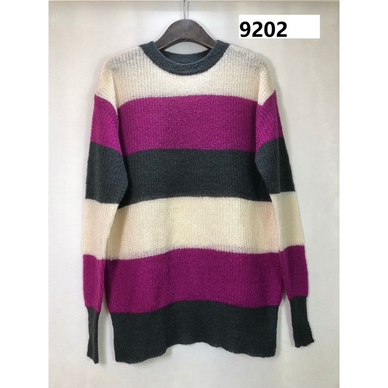 Women Tops Round Collar Stripes Round Neck Stripes Fall Sweaters Knit Sweater Pullover – Knitted Pullovers and Women Lightweight Sweaters price|S