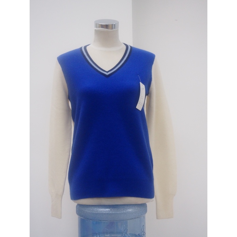 Womens Cashmere Sweater with V Neck in Color Block (S067) – Cashmere Sweater and Womens Cashmere price|S